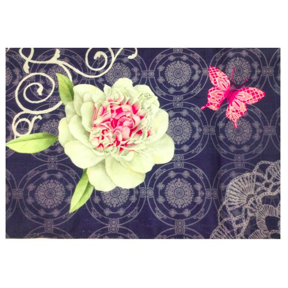 NWT Indigo Spring Blue Table Runner 13x72 inches Hemmed with Backing CLOSEOUT - Picture 3 of 3